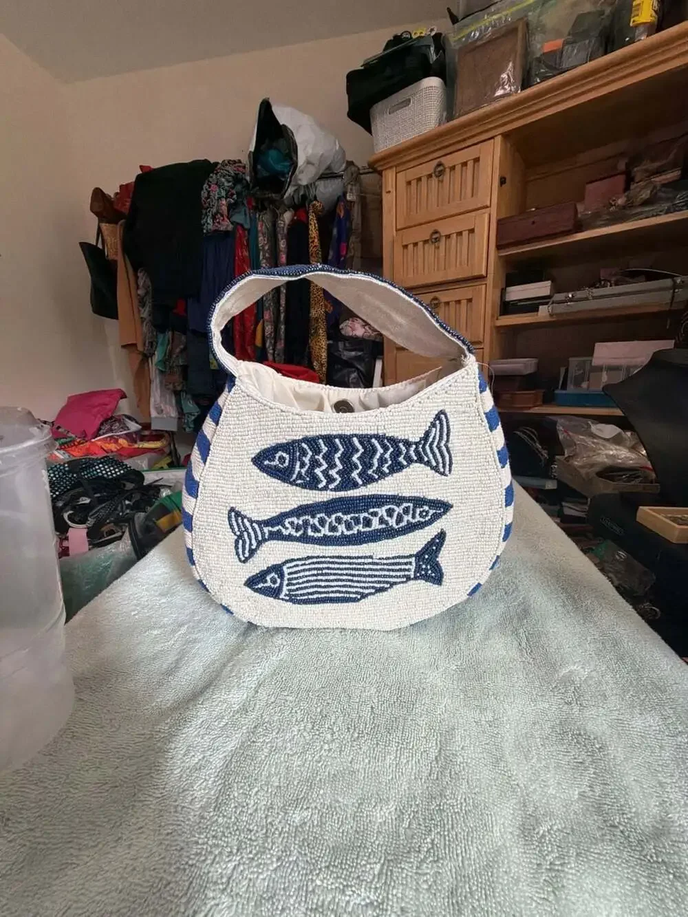 NWT Lulus Elba beaded sardine motif Bag